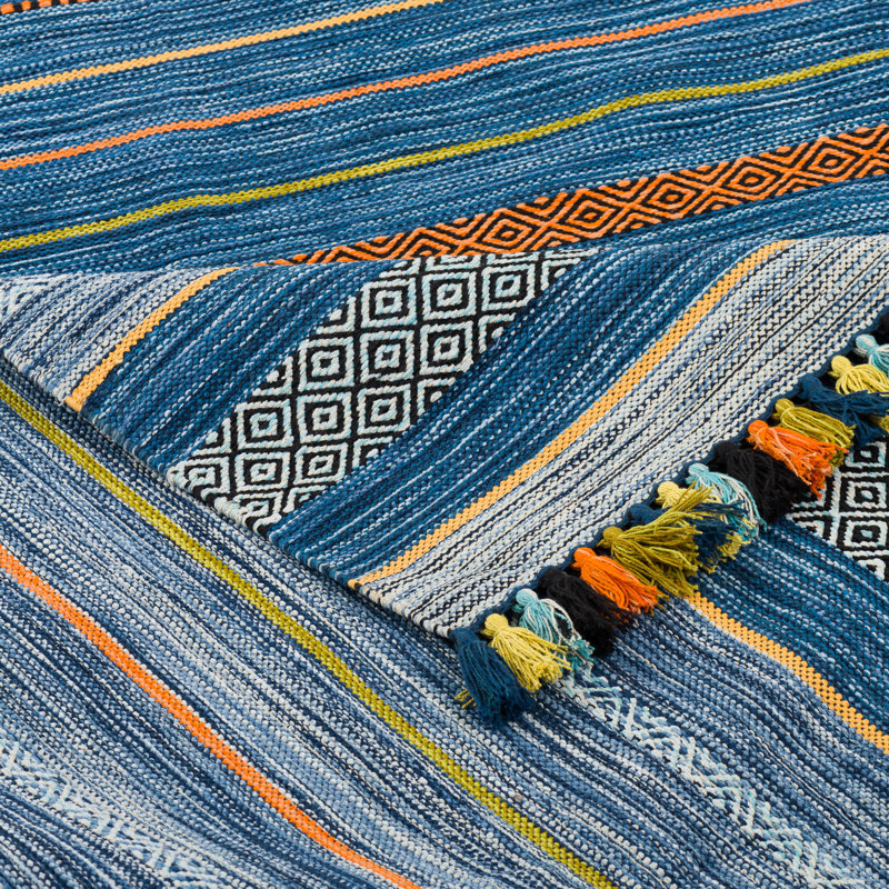 Ekrem Striped Hand Woven Area Rug, Rectangle 140 x 200cm