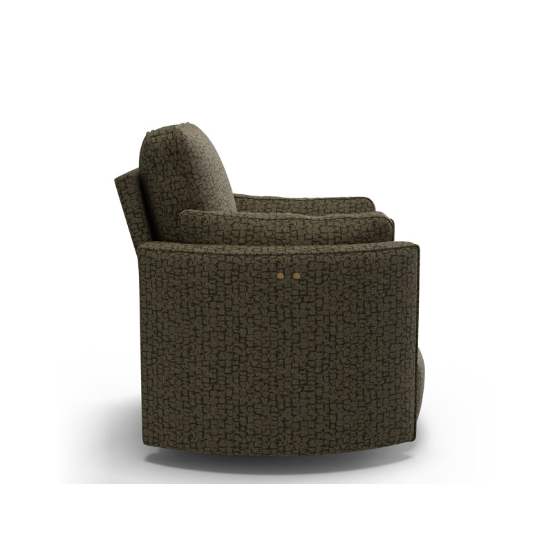 Vedika Push Back Kiln Dried Hardwood Swivel Barrel Recliner, Amsterdam Forest Performance, Power