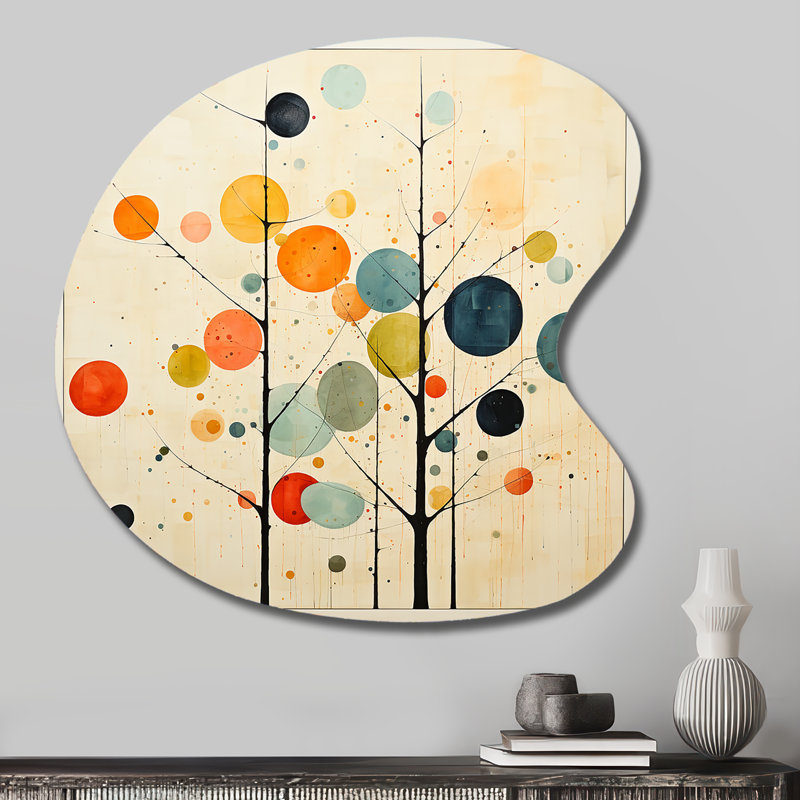 «Beige Mid Century Minimalist Mastereuvre», reproduction d'art asymétrique en métal, H 27 po x l 27 po