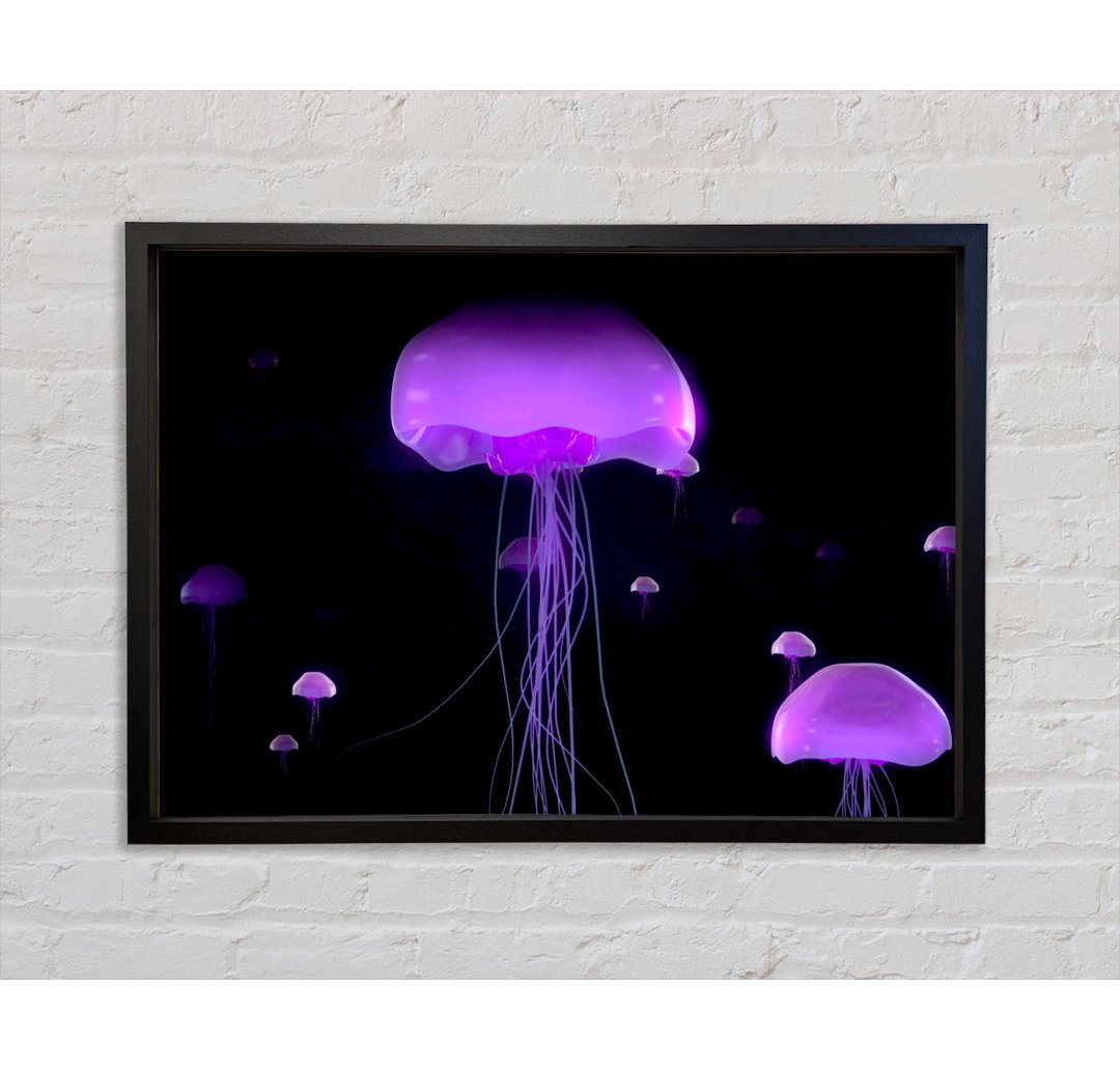 Jellyfish Lights Up The Ocean - Einzelbildrahmen Kunstdrucke auf Leinwand