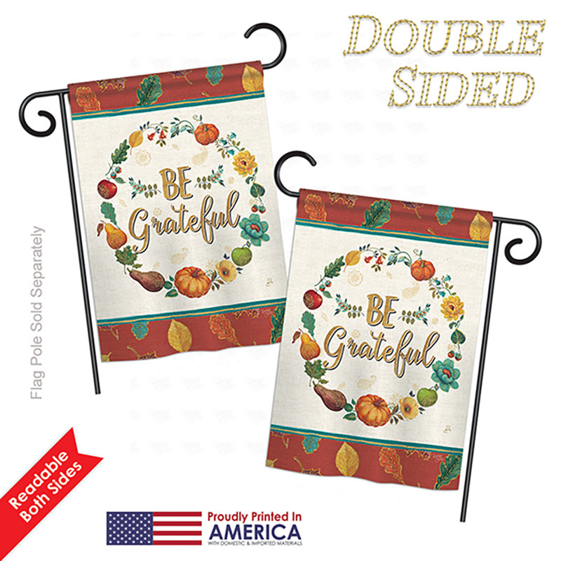 Double Sided 18.5'' H x 13'' W Polyester Thanksgiving Garden Flag
