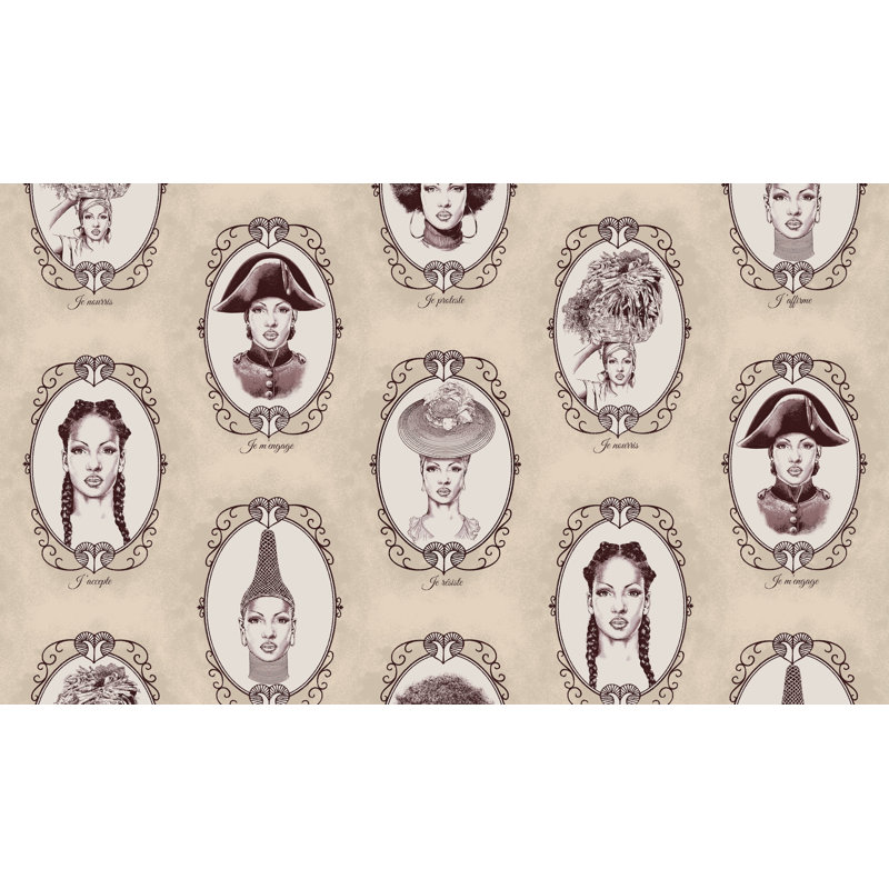 Papier peint haïti femmes proteste, Beige