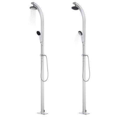 Kalinowski 220cm H Metal Freestanding Outdoor Shower and Footwash Spout