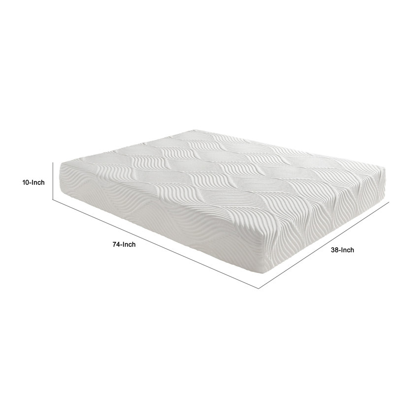 Mae Twin Size Mattress, Cool Gel Memory Foam, Tencel Cover, 10 Inch Firm, Twin