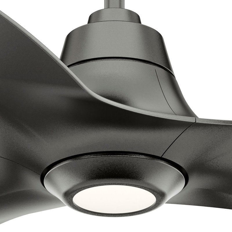 Casablanca 60 inch Stingray ENERGY STAR® Damp Rated Ceiling Fan with LED Light Kit and Handheld Remote, 60, Black