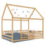 Lit simple en bois avec cadre de toit, garde-corps de clôture, blanc-2340337-2340334