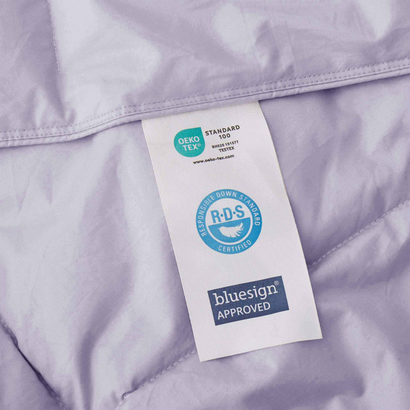 Insert de couette toutes saisons en plumes d'oie de coton biologique Puredown, Édredon simple, Mauve