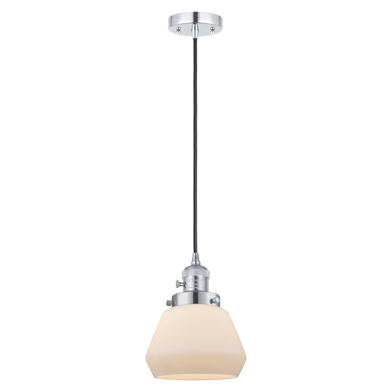 Franklin Restoration - Elim - Mini-luminaire suspendu à cordon de 7 po - Interrupteur marche / arrêt - Ampoule DEL, Blanc mat
