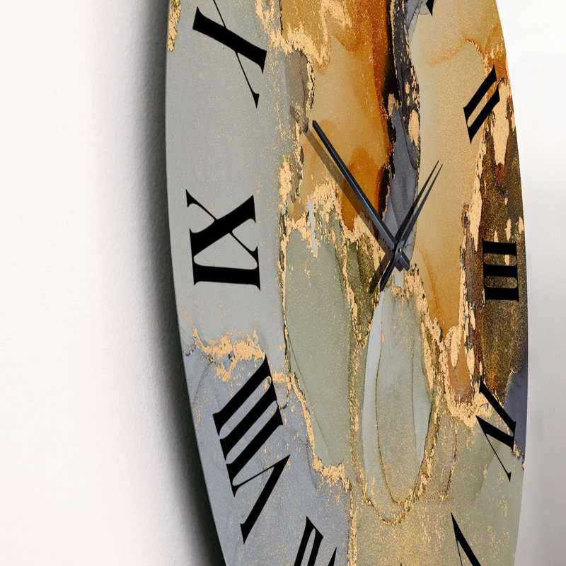 Horloge murale moderne brune et noire, Grand