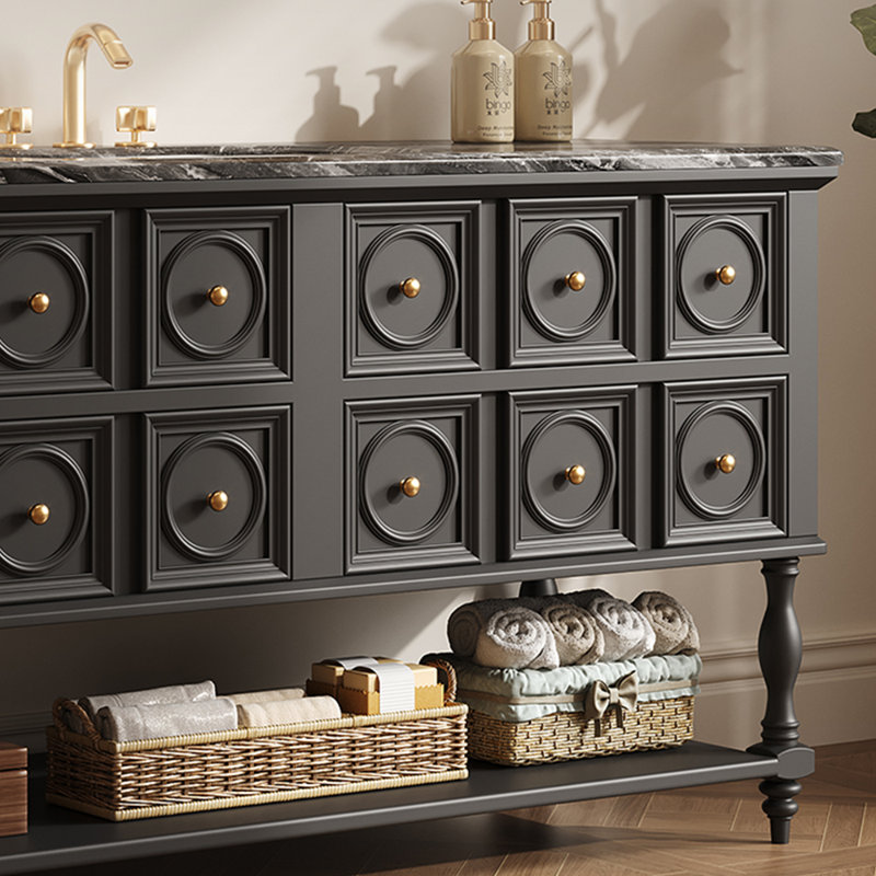 Armoire de salle de bain américaine., H 32,28 po x l 47,24 po x P 21,65 po, Noir