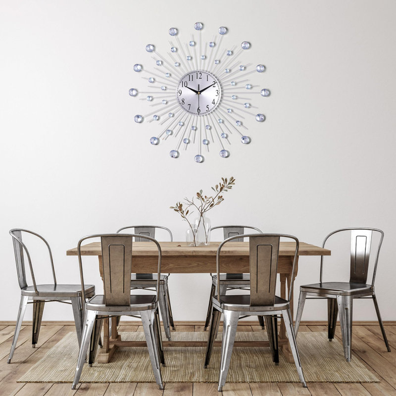Benney Metal Wall Clock, Silver