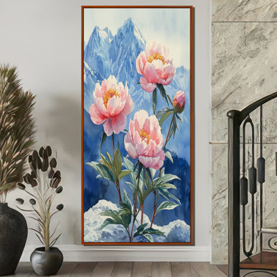 Pivoines sur les falaises de montagne I - impressions de toiles de pivoines