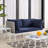 Harmony Sunbrella Basket Weave Outdoor Patio Aluminum Loveseat by Modway-58125827-58125826