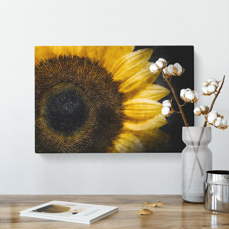 Yellow Sunflower Rising - Wrapped Canvas, 50cm H x 76cm W x 3cm D