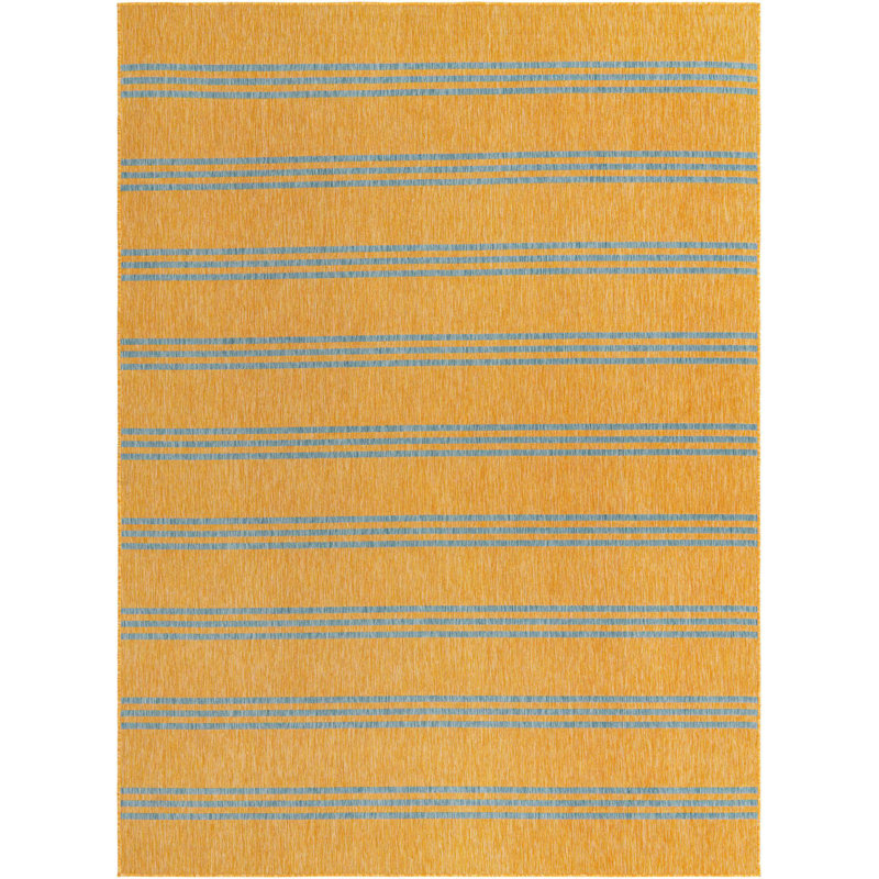 Outdoor Destiny Area Rug Mustard Color, Rectangle 9' x 12'