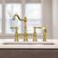 Brass Heritage Bridge Kitchen Faucet with Side Spray 2 Handles-64528539