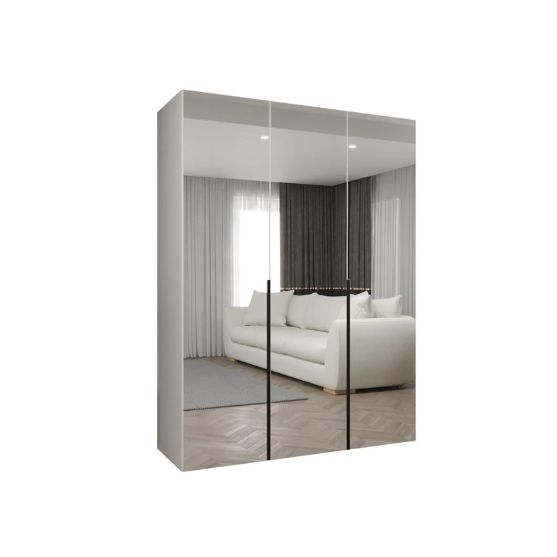Bia 3 Door Manufactured Wood Wardrobe, White