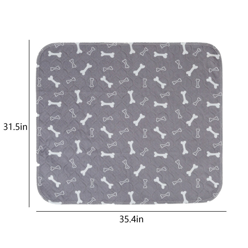 Tapis de dressage lavable anti-fuites super absorbant pour chien et chats 31,5 x 35,4 po, Gris