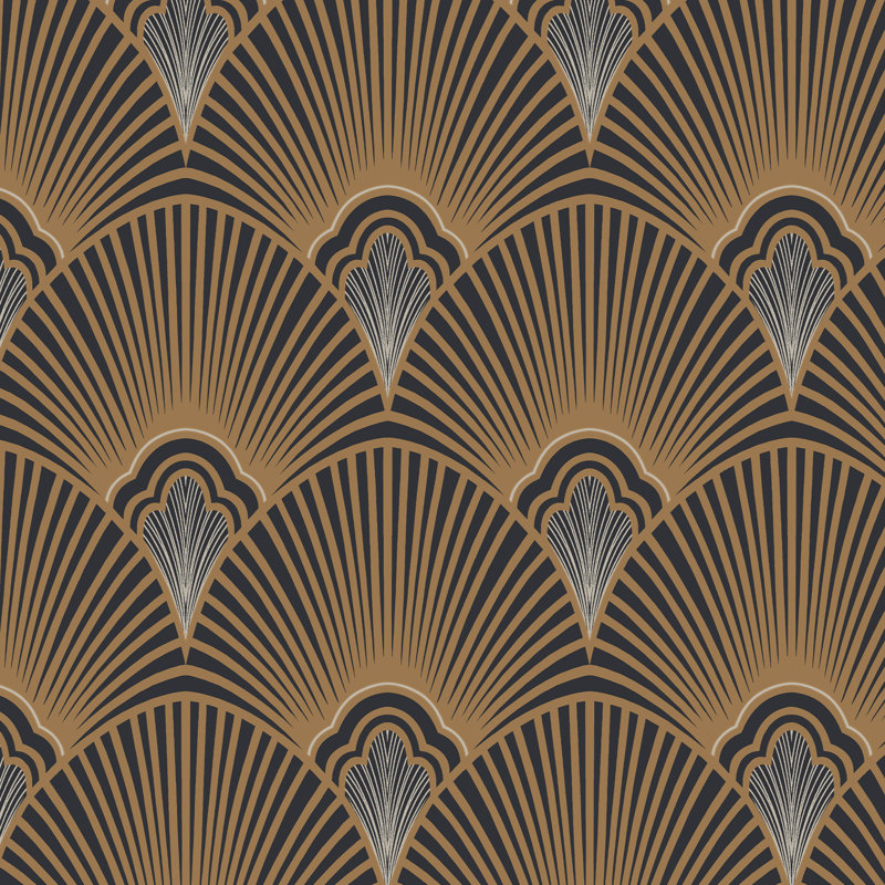 Papier peint Sublime Art Deco, Noir; or