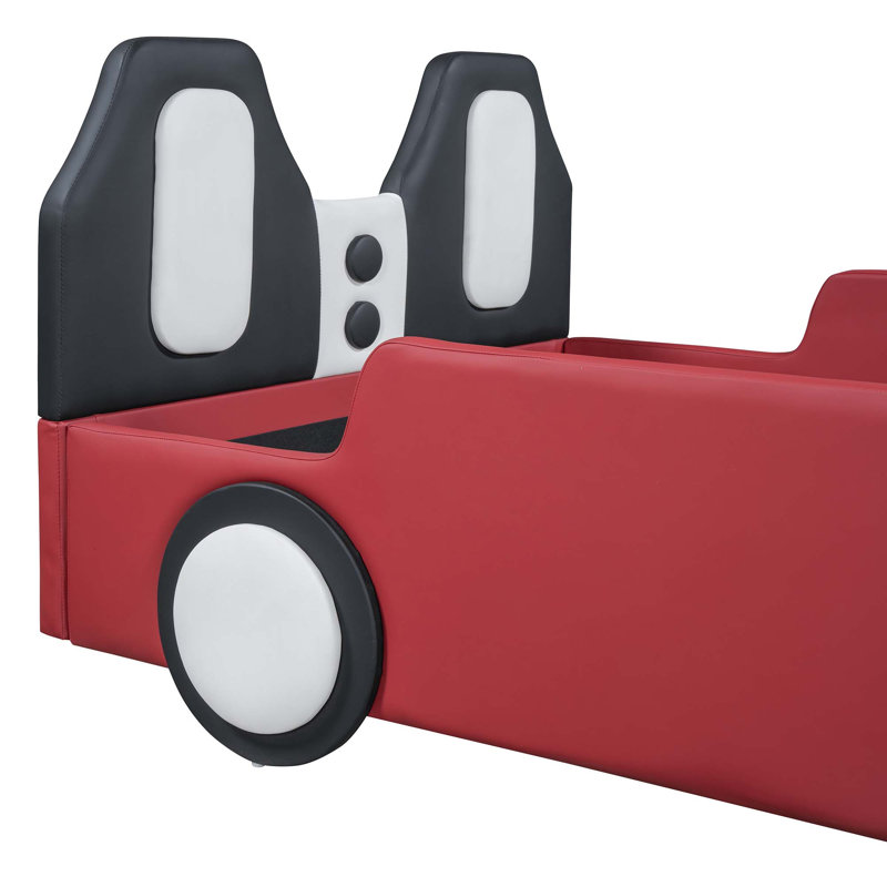 Lit plateforme avec roulettes Race, Rouge