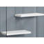 Bibliothèque 60 po H 5 niveaux en stratifié blanc brillant, avec verre trempé, chambre à coucher moderne et accessoire de bureau, tablette élégante transparente