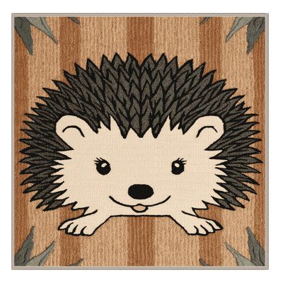 Washable Desert Hedgehog Wildlife Area Rug