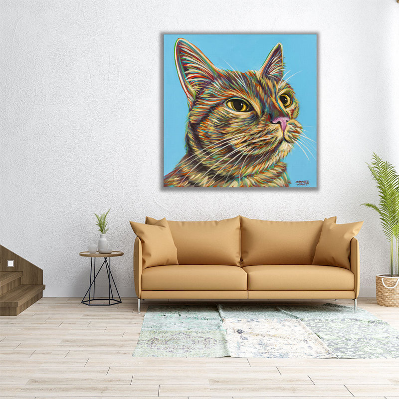 Rainbow Cat - reproduction d'art sur toile, H 20 po x l 20 po