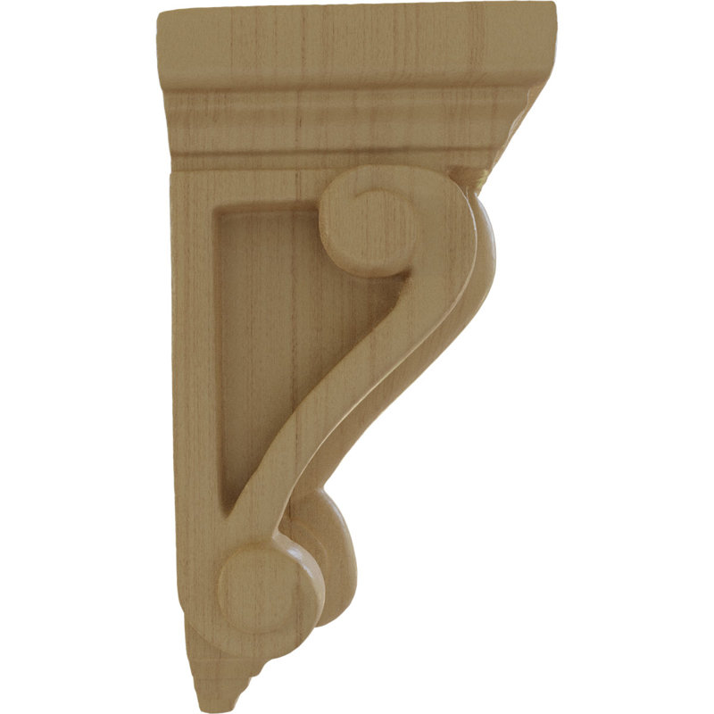 2 1/4"W x 2 1/4"D x 4 1/4"H Devon Traditional Wood Corbel, Rubberwood, 4.25" H x 2.25" W x 2.25" D, Rubberwood