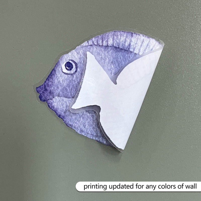 Adhésif décoratif aquarelle bleu vif océan