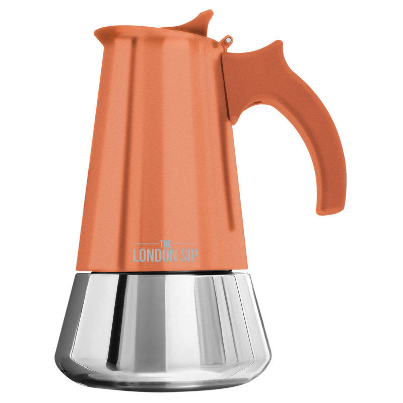 London Sip Stainless Steel Coffee & Espresso Maker, 3 cups, Black