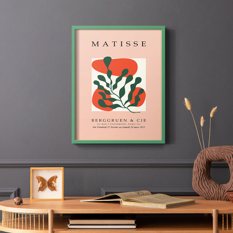 Matisse CDL XXII, reproduction encadrée - bois massif, Vert, H 10 po x l 8 po