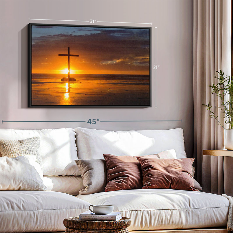 «Cross Sunset Canvas Print», H 21 po x l 31 po