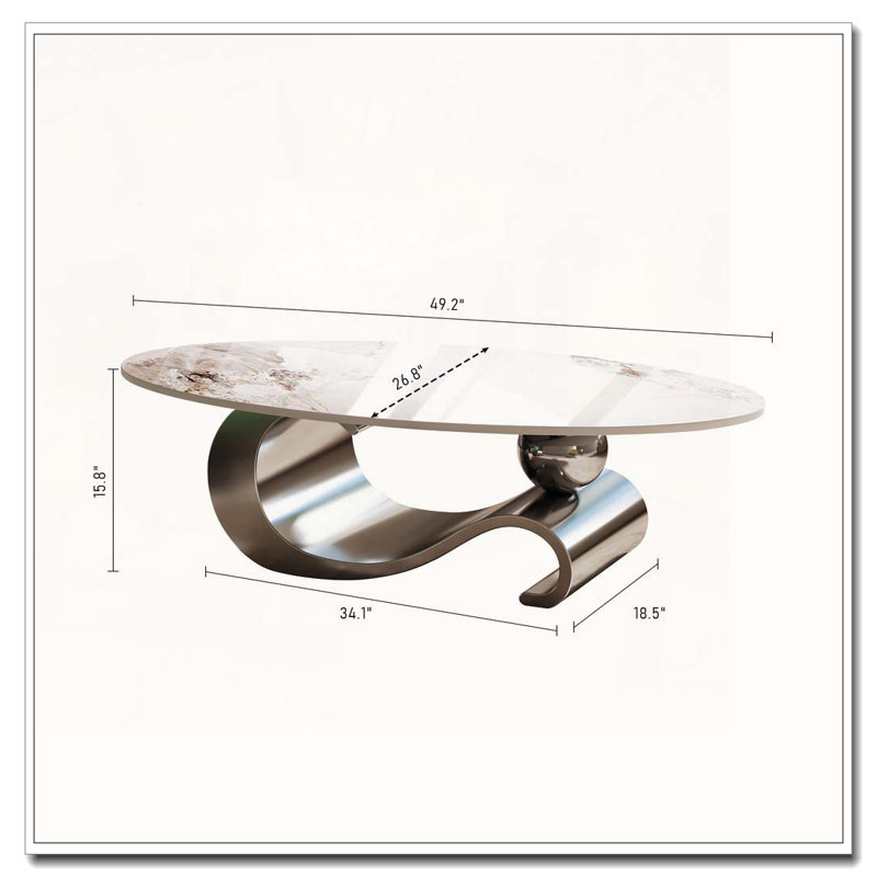 Table basse 49,2 po, Gris