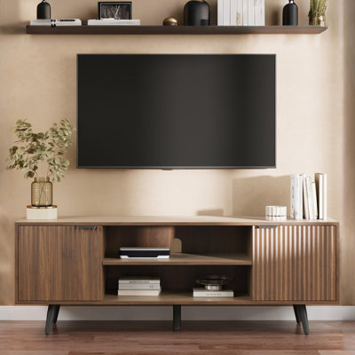 Modern TV Stand with Storage Cabinet, Wood Fashionable TV Cabinet, Entertainment Center TV Stand for TV, Living Room