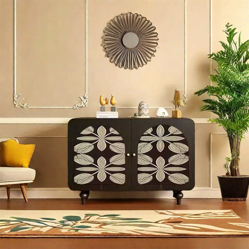 Ash Wood Storage Cabinet with Two Doors