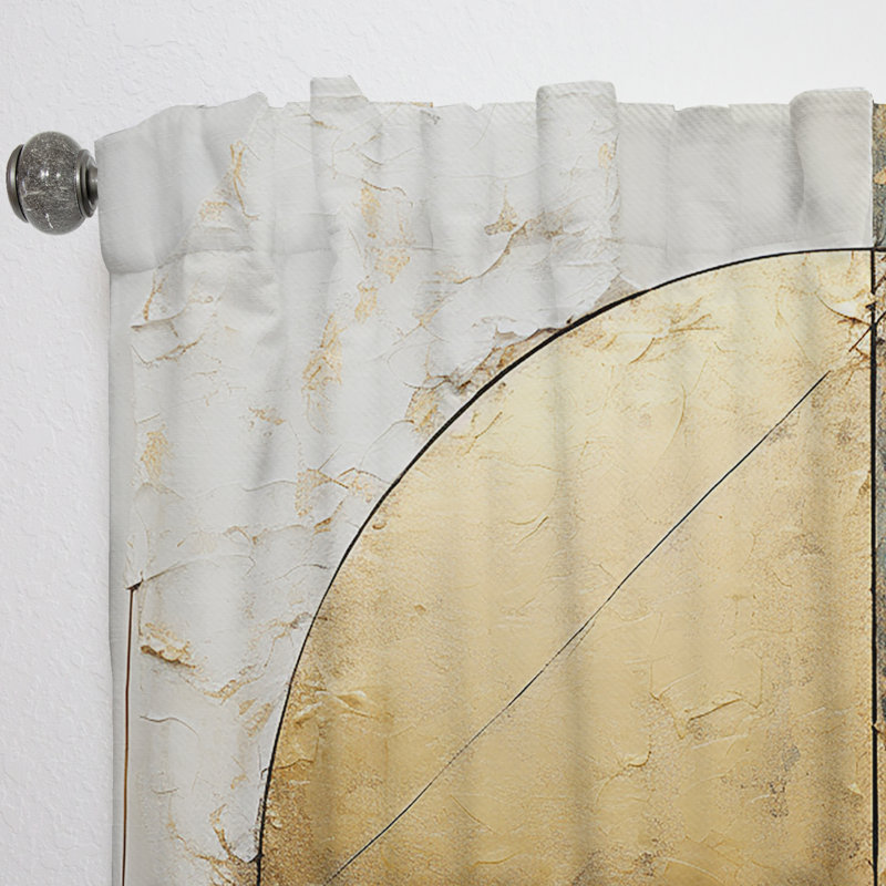 Peinture or et verte Fusion I - Rideau en velours moderne - obscurcissant - 1 panneau, L 52 po x L 84 po