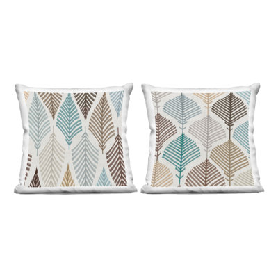 Boho Leaves & Stems 2 Piece Decorative Printed Throw Pillow Set design by Eli Jones