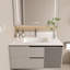 Comptoir de meuble-lavabo en marbre de 37 po, comptoir avec 1 trou pré-percé, comptoir de salle de bain avec lavabo central rectangulaire encastré et dosseret de 4 po de hauteur