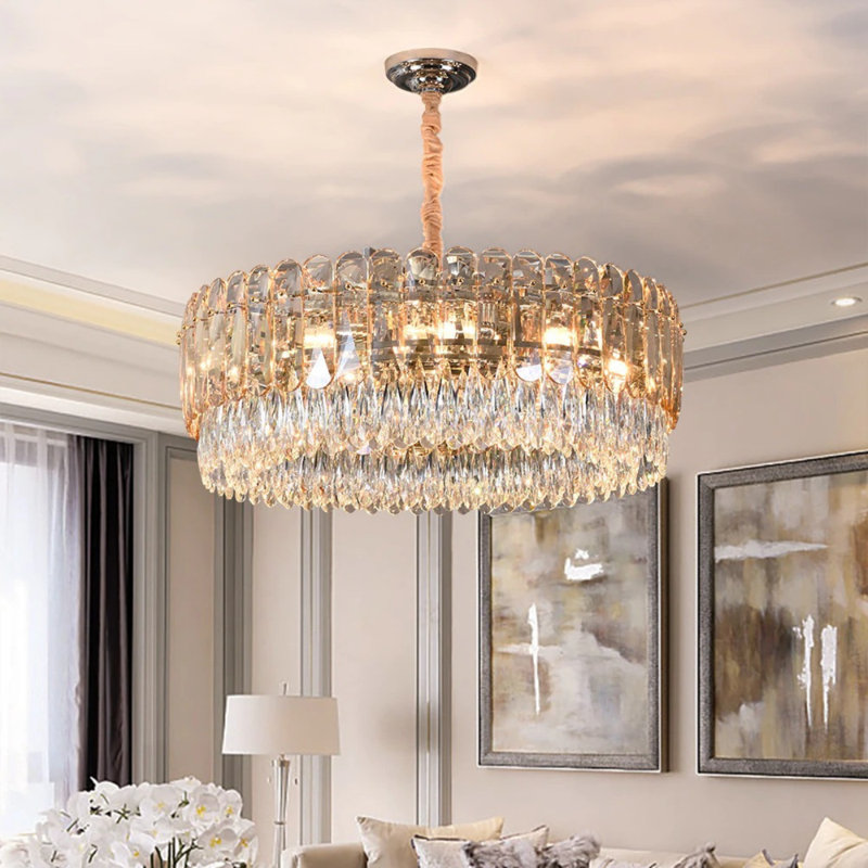 Quade 2 - Light Crystal Chandelier, 30cm H x 60cm W x 60cm D