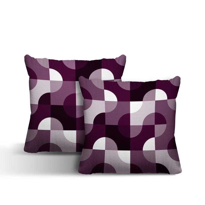 Coussin décoratif carré intérieur / extérieur Milda, L 15 po x H 15 po, Mauve