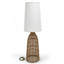 Grand lampadaire DEL en rotin tressé et jonc de mer (151,5 cm) avec abat-jour en lin (3 couleurs)