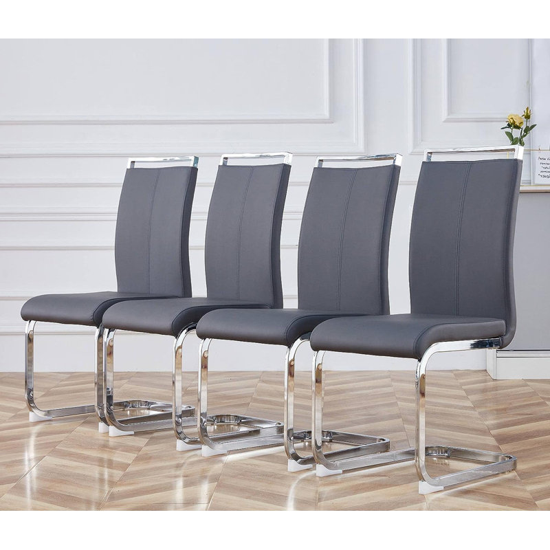 Chaise Maydell, 4, Gris, Argent argent