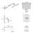 8” High Pressure Wall Mount Rainfall Tub And Shower Faucet with Rough-in Valve