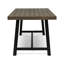 Table de salle à manger d'extérieur en bois d'acacia de 79 pouces (table seulement), structure en métal rustique industriel, gris