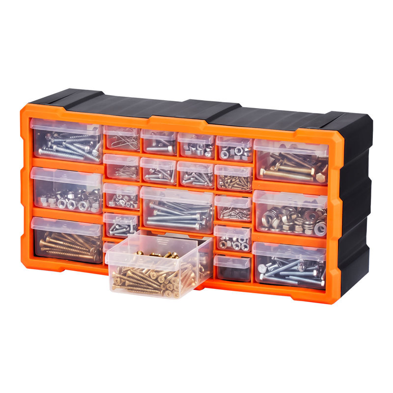 Organisateur de rangement à 22 tiroirs, plastique, armoire de rangement à tiroirs pour l'organisation du garage, organisateur de petites pièces empilable, boîte à outils murale, pour quincaillerie, perles, vis, artisanat, briques de construction