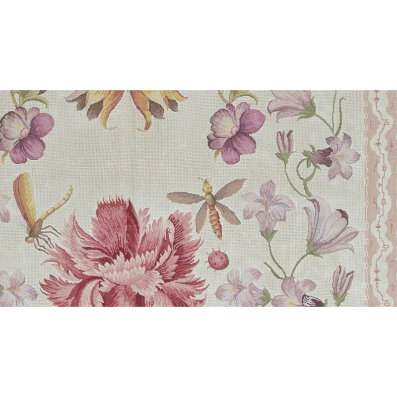 Hand-Knotted High-Quality Beige and Peach Area Rug