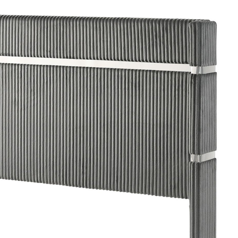 Lit à oreilles tapissier de 61 pouces gris, Très grand