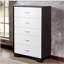 Commode 5 tiroirs blanche et espresso