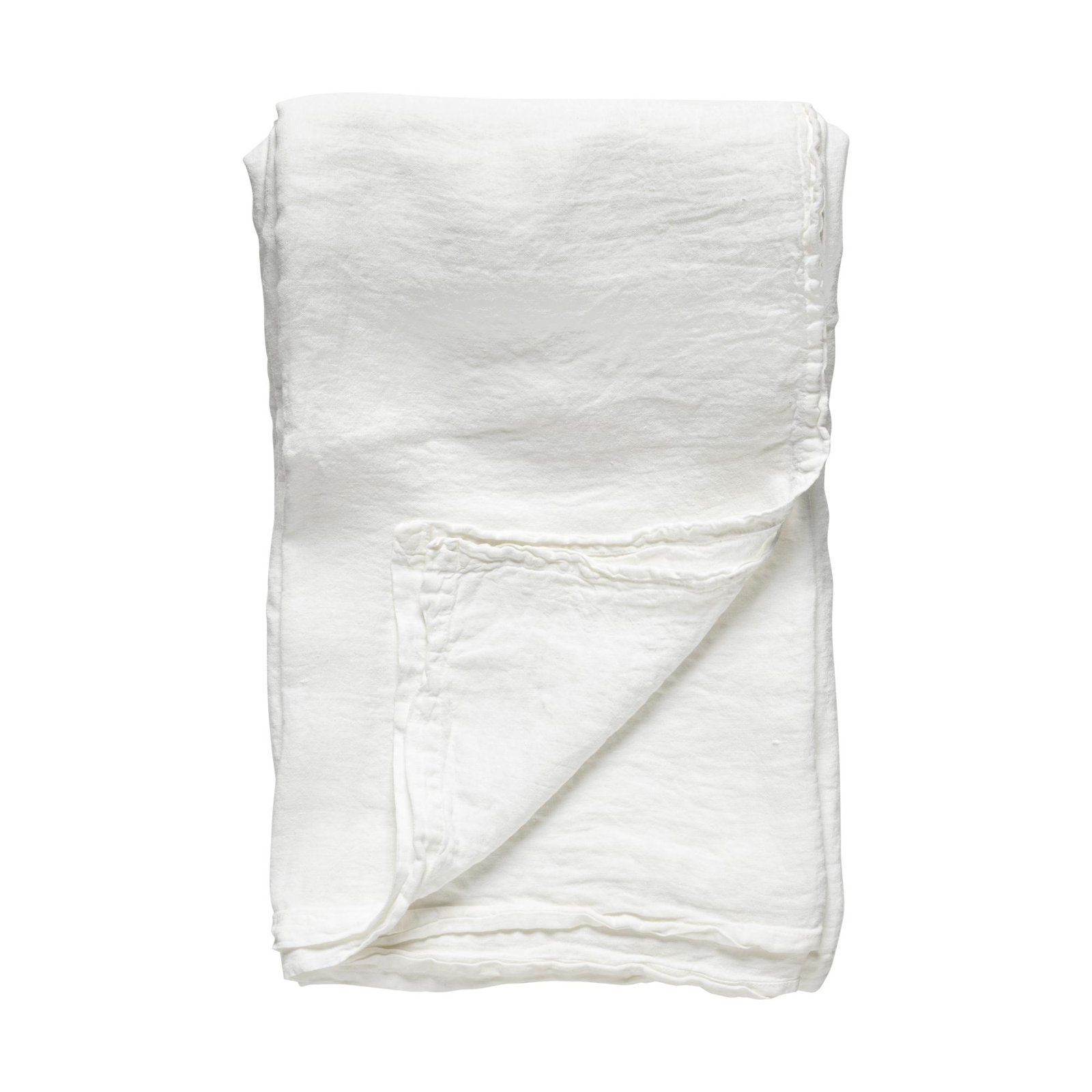 Maria Linen Tablecloth, 98.5" L x 69" D Rectangle, Chalk White