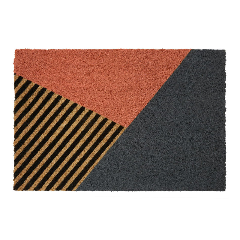 Anyjah Non-Slip Geometric and Abstract Doormat